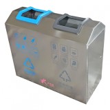 商場商用兩連體不銹鋼分類垃圾桶